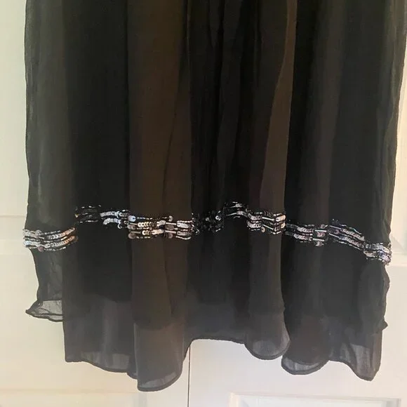 Vtg Adrianna Papell Silk Dress Size 10 Beaded Black Evening Cocktail Formal - Picture 8 of 10